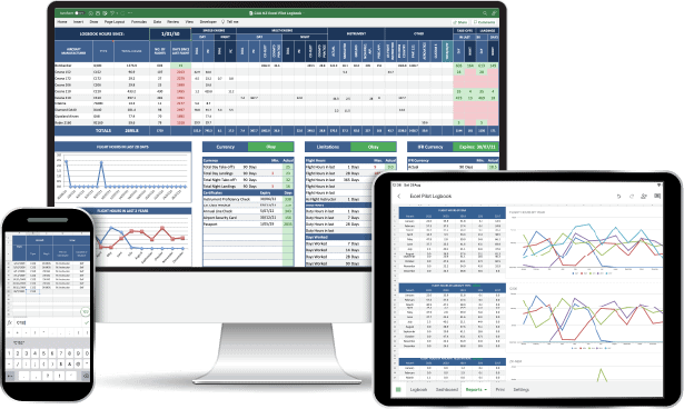 printing excel pilot logbook