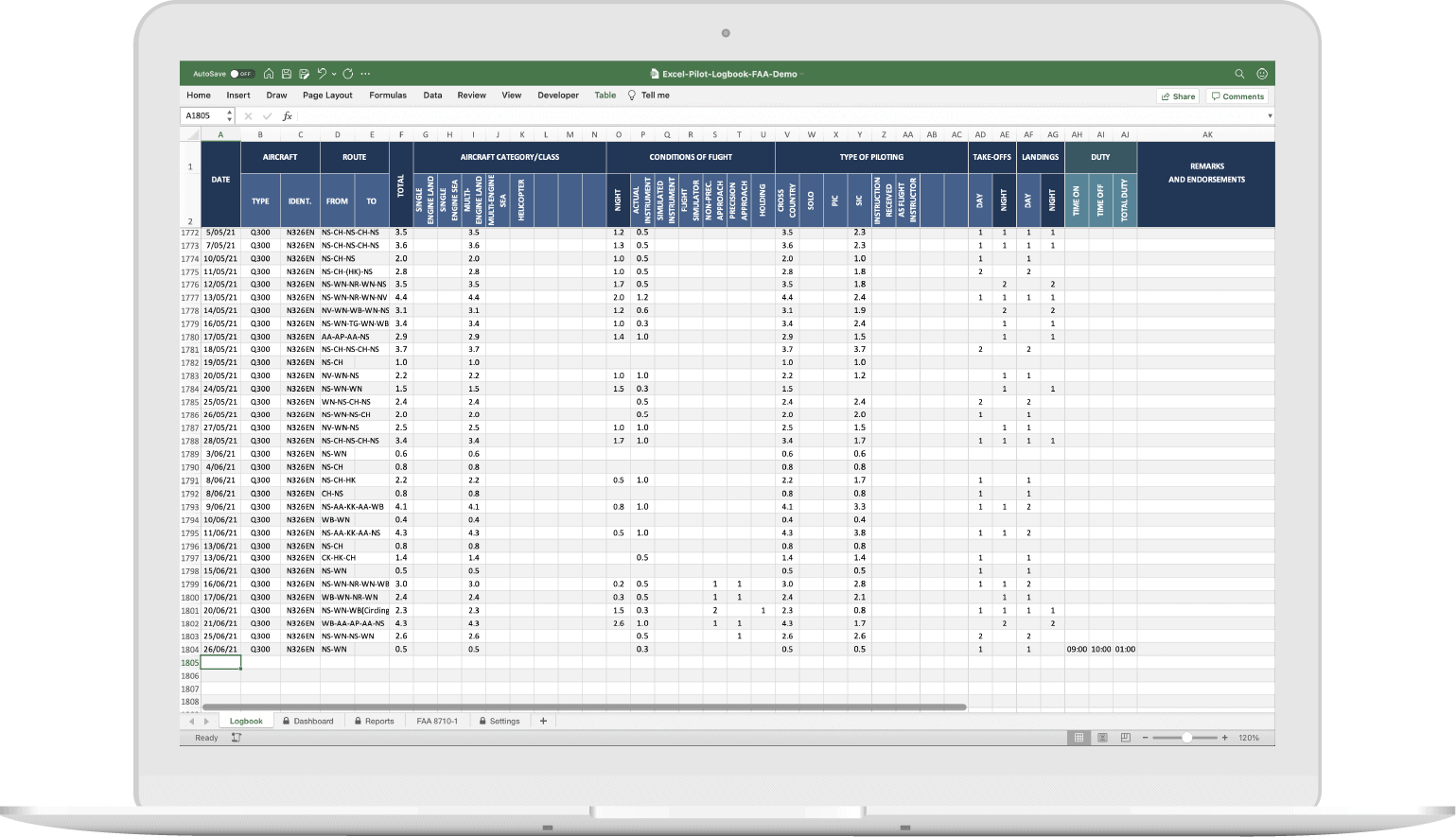 how to fill out private pilot logbook